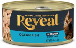 Reveal Natural Grain-Free Ocean Fish in Broth Flavored Wet Cat Food, 2.47-oz can, case of 24 slide 2 of 7