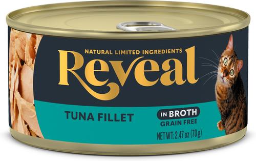 Show full view: Reveal Natural Grain-Free Tuna Fillet in Broth Flavored Wet Cat Food, 2.47-oz can, case of 24 slide 3 of 10