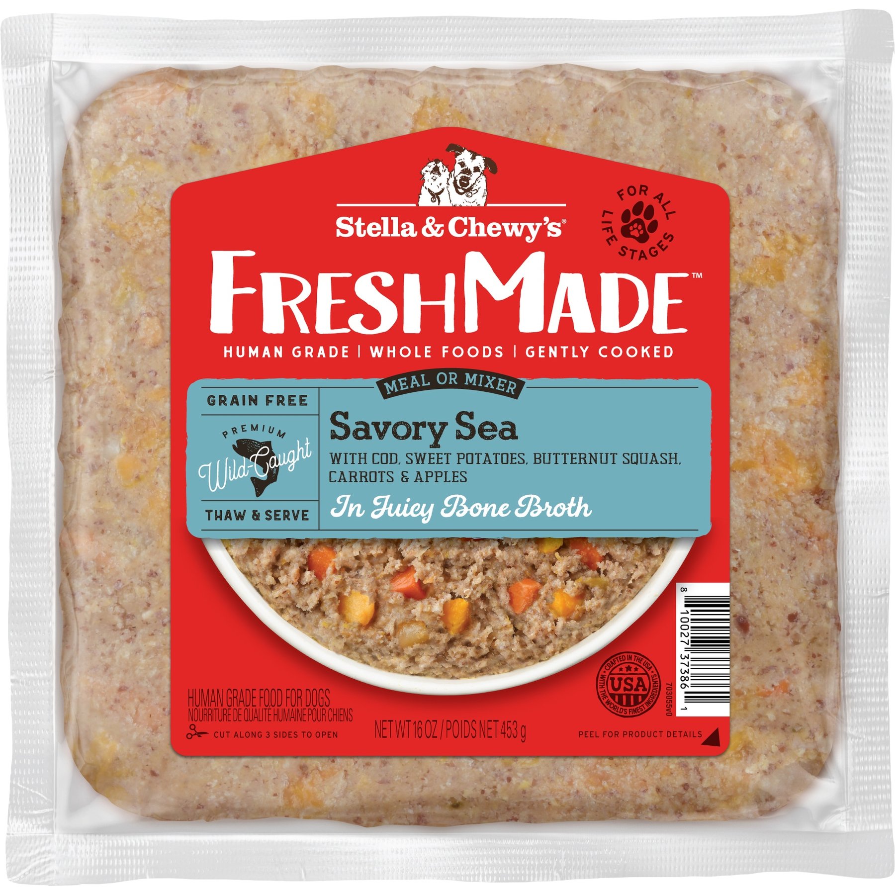 Stella & Chewy's FreshMade Frozen Fresh Grain-Free Savory Sea Dog Food, 192-oz bundle