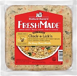 Stella & Chewy's FreshMade Frozen Fresh Grain-Free Chick-a-Lick'n Dog Food, 16-oz pouch, 4 count