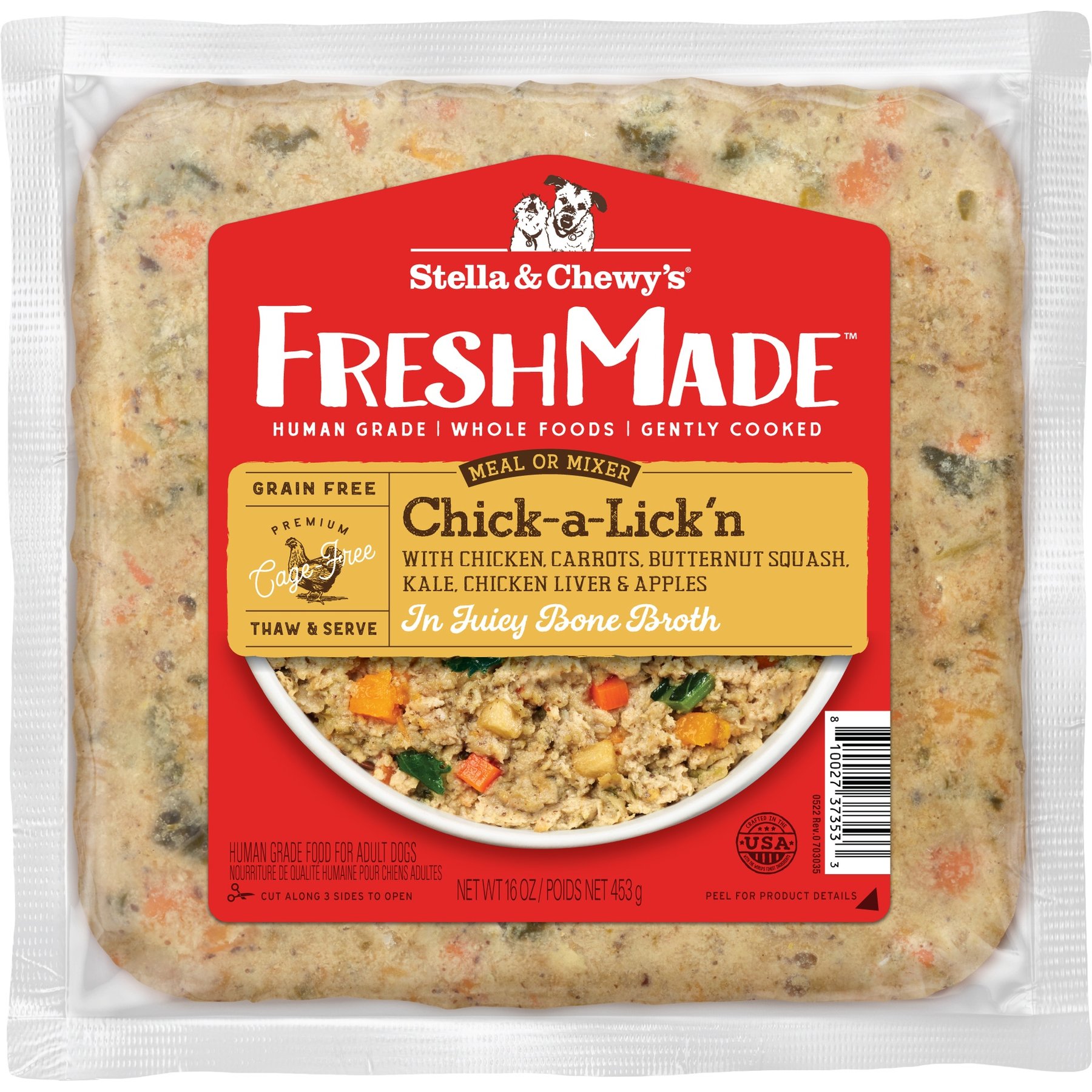 Stella & Chewy's FreshMade Frozen Fresh Grain-Free Chick-a-Lick'n Dog Food, 192-oz bundle