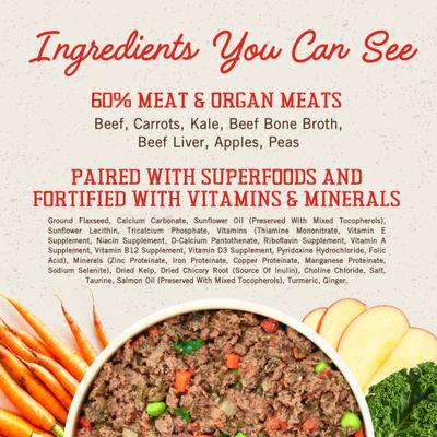 Show full view: Stella & Chewy's FreshMade Frozen Fresh Grain-Free Beefy-Licious Dog Food, 64-oz bundle  slide 8 of 11