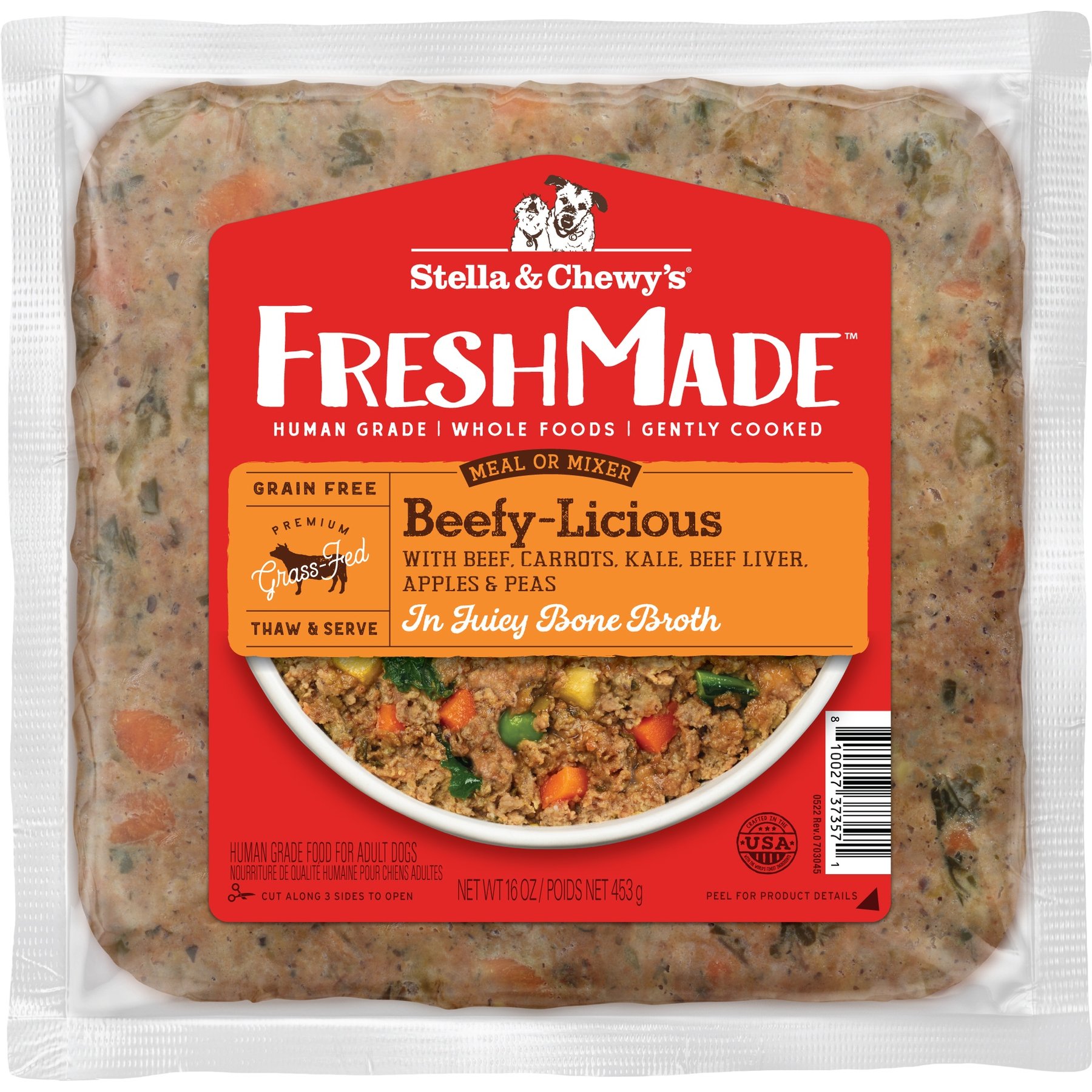 Stella & Chewy's FreshMade Frozen Fresh Grain-Free Beefy-Licious Dog Food, 192-oz bundle
