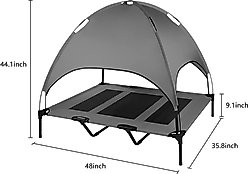 SMONTER Elevated Outdoor Canopy Dog Bed, Grey, X-Large slide 2 of 7