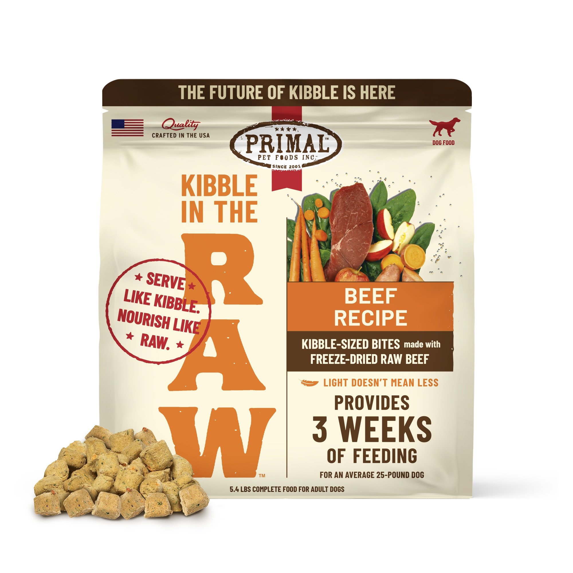 Questions and Answers about PRIMAL Kibble in the Raw Beef Recipe Non-GMO  Freeze-Dried Dog Food