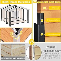 Aivituvin AIR88 Heated Waterproof Wooden Dog House, Brown, Large slide 2 of 7