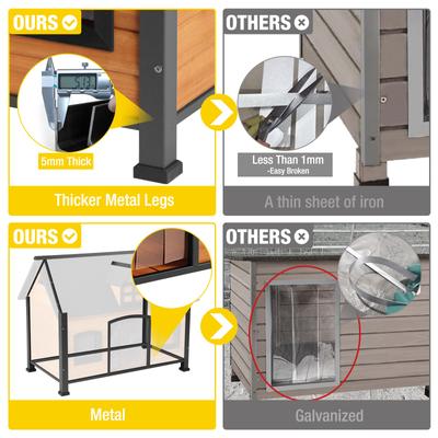 Show full view: Aivituvin AIR90 Heated Insulated Wooden Dog House, Brown slide 5 of 6