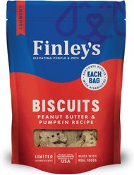 Finley's Wheat-Free Peanut Butter & Pumpkin Crunchy Biscuit Dog Treats, 6-oz bag