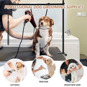 SMONTER Pet Grooming Table H-Shape Arm with Clamp, Black
