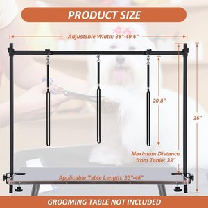 SMONTER Pet Grooming Table H-Shape Arm with Clamp, Black