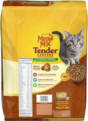 Show full view: Meow Mix Tender Centers Salmon & Turkey Dry Cat Food, 14.2-lb bag slide 4 of 10