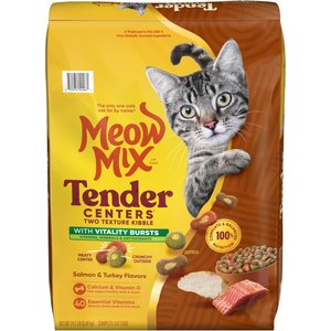 Meow Mix Tender Centers Salmon & Turkey Dry Cat Food, 14.2-lb bag