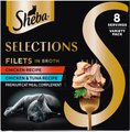 Sheba Selections Filets in Broth Chicken & Chicken with Tuna Variety Pack Grain-Free Cat Meal Complem...