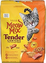 Meow Mix Tender Centers Salmon & White Meat Chicken Dry Cat Food, 14.2-lb bag