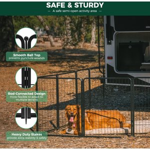 FXW Rollick Outdoor Dog Playpen, Black, 32-in, 16-panel