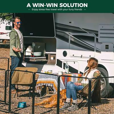 Show full view: FXW Rollick Indoor & Outdoor Dog Playpen, Black, 50-in, 8-panel slide 2 of 8