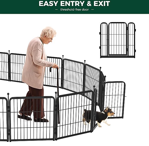 FXW Rollick Indoor & Outdoor Dog Playpen, Black