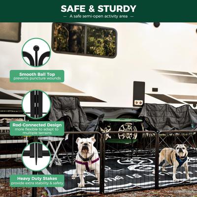 Show full view: FXW Rollick Indoor & Outdoor Dog Playpen, Black, 24-in, 16-panel slide 3 of 9