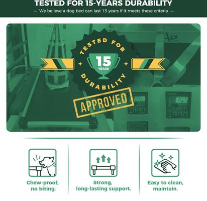 Show full view: FXW TitanNest Padded Chew-Proof Elevated Dog Bed, Grey, Small: 36-in slide 8 of 10