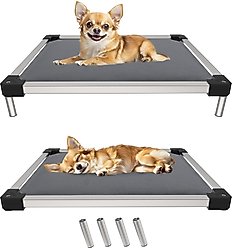 FXW TitanNest Padded Chew-Proof Elevated Dog Bed, Grey, Small: 24-in
