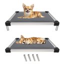 FXW TitanNest Padded Chew-Proof Elevated Dog Bed, Grey, Small: 24-in