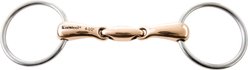 JP Korsteel Stainless Steel Copper Mouth Oval Link Loose Ring Snaffle Horse Bit, 4.5-in