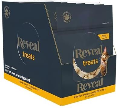 Reveal Single Ingredient Chicken Bites Grain-Free Freeze-Dried Cat Treats, 0.88-oz bag