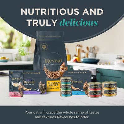 Show full view: Reveal Natural Grain-Free Chicken with Duck in Broth Flavored Wet Cat Food, 2.12-oz pot, case of 18 slide 7 of 9