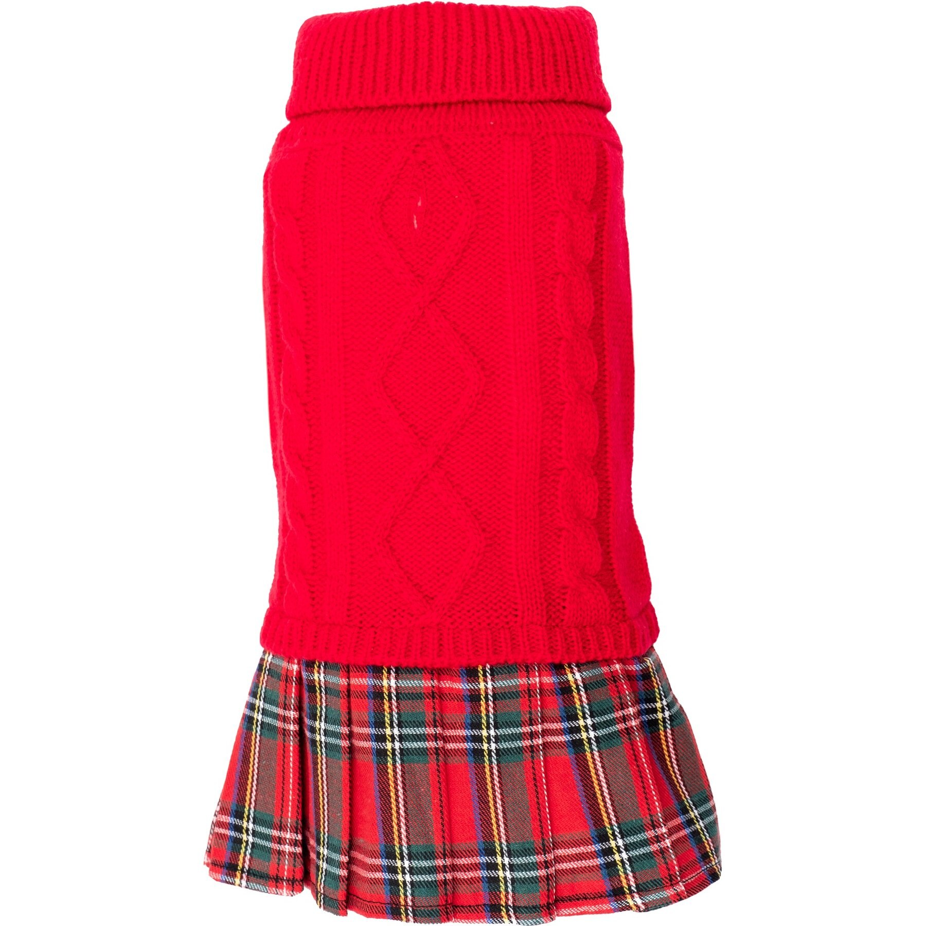 The Worthy Dog Turtleneck Dog Sweater Dress, Red, XX-Large