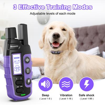 Show full view: Bousnic Waterproof Dog Training Collar, Purple, 2 count slide 2 of 8