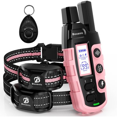 Bousnic Bousnic Waterproof Dog Training Collar, Pink, 2 count
