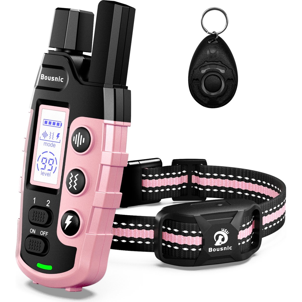 Bousnic Waterproof Dog Training Collar, Pink, 1 count