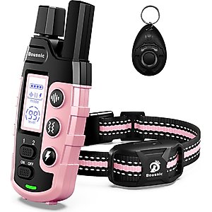 Bousnic Waterproof Dog Training Collar, Pink, 1 count