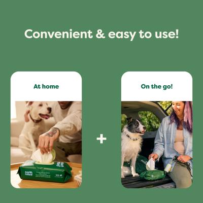 Show full view: Earth Rated Thick Hypoallergenic 3-in-1 Dog Grooming Wipes, White Tea Basil Scented, 100 count slide 7 of 10