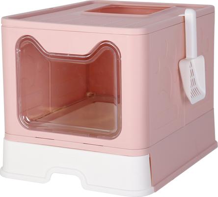 Show full view: Wisfor Foldable Top Entry Covered Cat Litter Box, Pink, Large slide 9 of 10