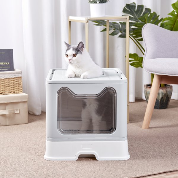 Wisfor Foldable Top Entry Covered Cat Litter Box, Large