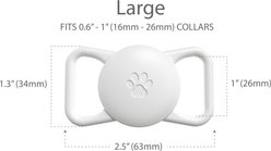 Airpet Locator Tag with Collar Holder Reflective Silicone Dog Collar, White, 10 to 14-in neck, 1-in wide slide 2 of 5