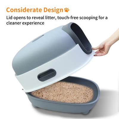 Show full view: Wisfor Compact Enclosed Cat Litter Box with Scoop slide 6 of 8