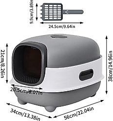 Wisfor Compact Enclosed Cat Litter Box with Scoop slide 2 of 7
