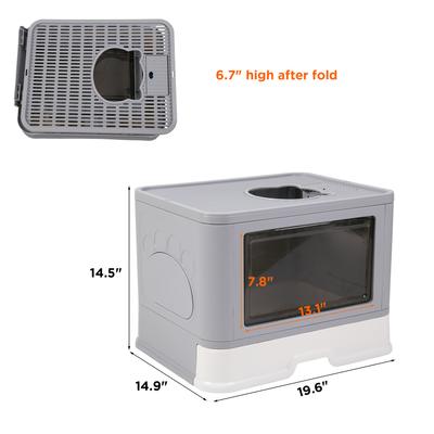 Show full view: Wisfor Enclosed Front Entry & Top Exit Cat Litter Box with Scoop slide 4 of 7