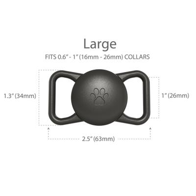 Show full view: Airpet Locator Tag with Collar Holder Silicone Dog Collar, Black, 8 to 10-in neck, 1-in wide slide 6 of 8