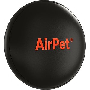 Airpet Locator Tag with Collar Holder Silicone Dog Collar, Black, 8 to 10-in neck, 1-in wide