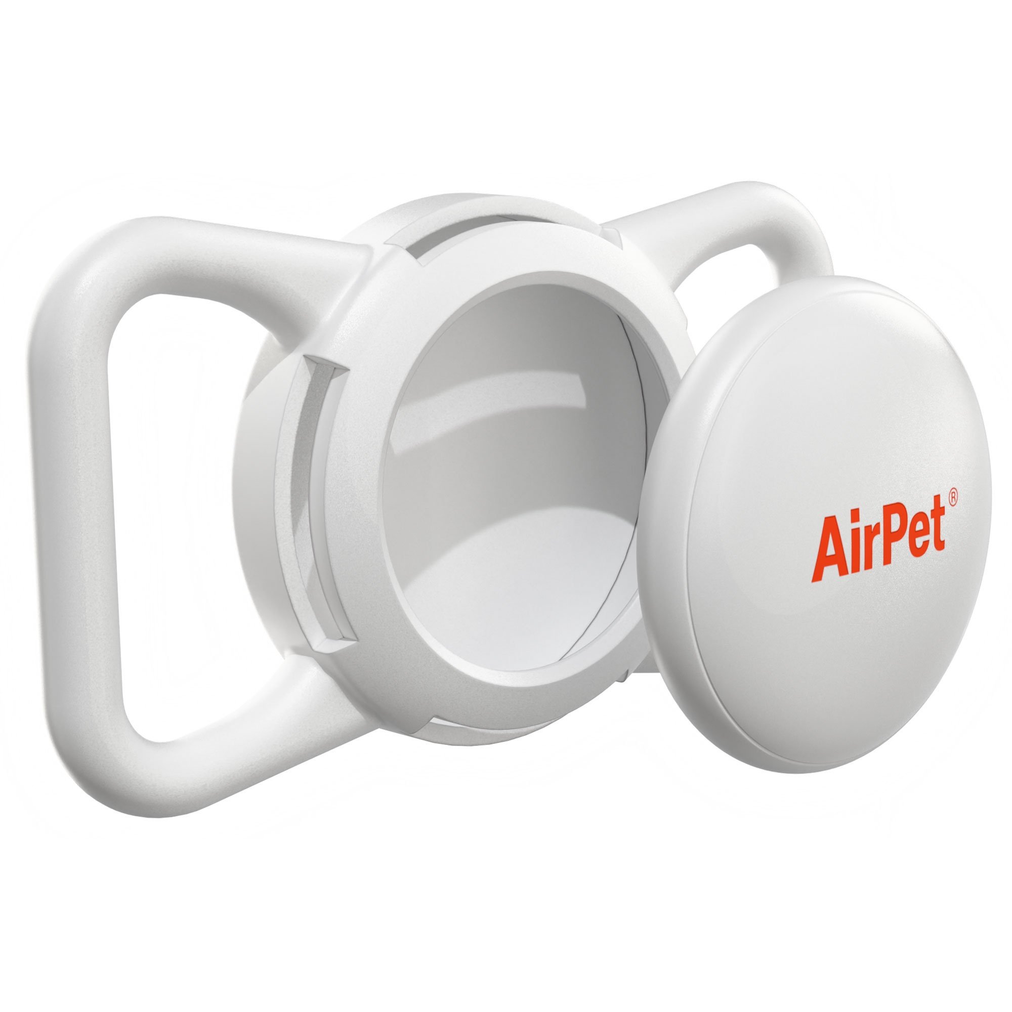 Airpet Locator Tag With Collar Holder Reflective Silicone Dog Collar, White, 10 To 14-in Neck, 1-in Wide