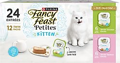 Fancy Feast Petites Variety Pack Tender Pate Gourmet Wet Kitten Food, 2.8-oz tub, case of 12