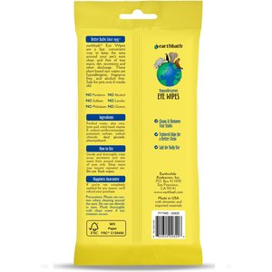 Earthbath Fragrance Free Hypoallergenic Cat & Dog Eye Wipes, 30 count