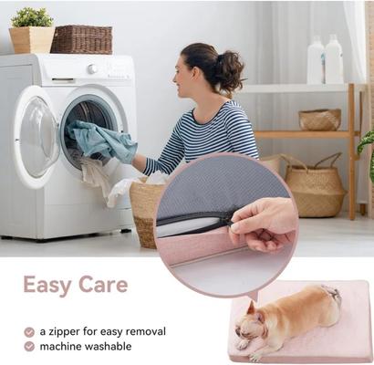 Show full view: LFC PETS Ultra Comfort Memory Foam Dog & Cat Bed with Removable Cover, Pink, X-Large slide 9 of 10