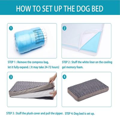 Show full view: LFC PETS Orthopedic Memory Foam Dog & Cat Bed with Removable Cover, Grey, Medium slide 4 of 10
