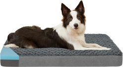 LFC PETS Orthopedic Memory Foam Dog & Cat Bed with Removable Cover, Grey, Large