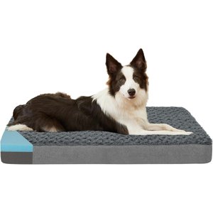 LFC PETS Orthopedic Memory Foam Dog & Cat Bed with Removable Cover, Grey, Large