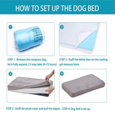 Show full view: LFC PETS Orthopedic Memory Foam Dog & Cat Bed with Removable Cover, Grey, Large slide 3 of 10